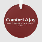 Comfort & Vreugde Moderne Minimalistische Donkerro Ornament (voorkant)