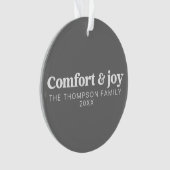 Comfort & Vreugde Moderne Minimalistische Kerstmis Ornament (voorkant)