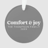 Comfort & Vreugde Moderne Minimalistische Kerstmis Ornament (voorkant)