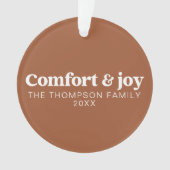 Comfort & Vreugde Moderne Minimalistische Kerstmis Ornament (voorkant)