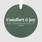 Comfort & Vreugde Moderne Minimalistische Kerstmis Ornament (voorkant)