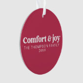 Comfort & Vreugde Moderne Minimalistische Roze Ker Ornament (voorkant)