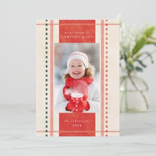 Comfort & vrolijk kerstcadeau kaart (Staand voorkant)