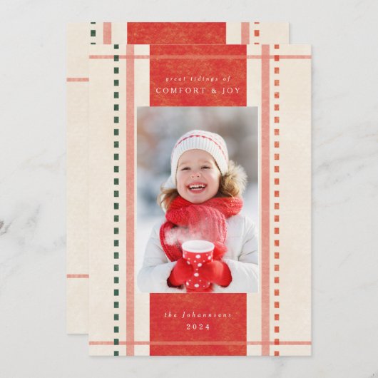 Comfort & vrolijk kerstcadeau kaart (Voorkant / Achterkant)