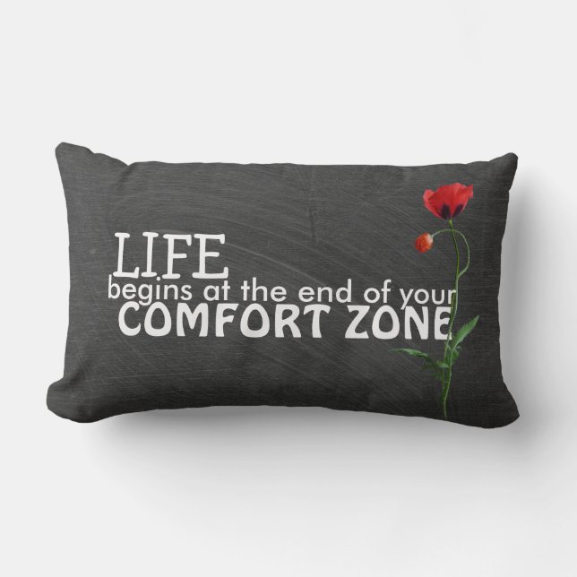Comfort Zone-citaat op het bord Kussen (Voorkant)
