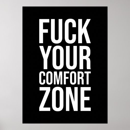 Comfort Zone, Gym, Hustle, Entrepreneur, Succes P Poster (Voorkant)