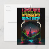 Comfort zone is een mooie plek | MOTIVATIE Briefkaart (Voorkant / Achterkant)