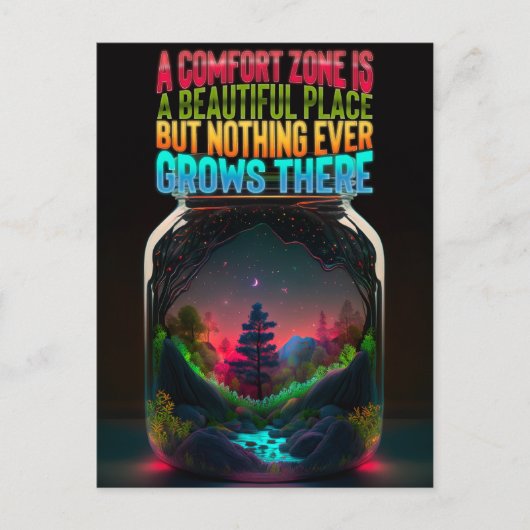 Comfort zone is een mooie plek | MOTIVATIE Briefkaart (Voorkant)