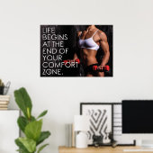 Comfort Zone - Motivatie werkresultaat vrouwen Poster (Thuiskantoor)