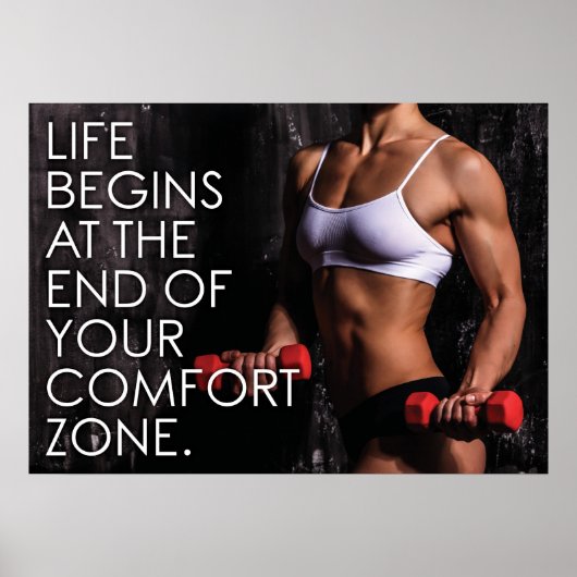 Comfort Zone - Motivatie werkresultaat vrouwen Poster (Voorkant)