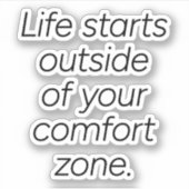 Comfort Zone op maat gemaakte vinyl sticker (Voorkant)