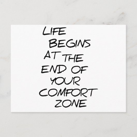 Comfort Zone Opinion Black Logo Funny Briefkaart (Voorkant)