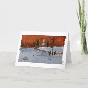 Comfortabel huis in de sneeuwkaart van de kaart