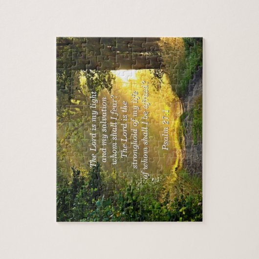 Comfortabele bijbel vers uit Psalm 27:1 Legpuzzel (Verticaal)
