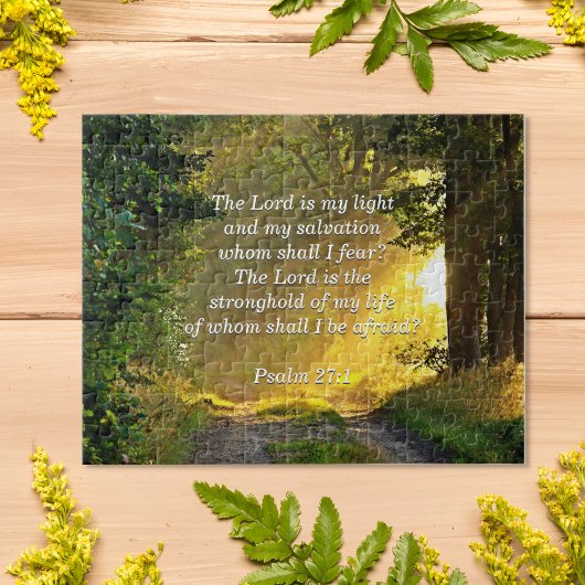 Comfortabele bijbel vers uit Psalm 27:1 Legpuzzel