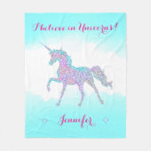 Comfortabele en pluche sprankelende eenhoorn fleece deken (Voorkant)