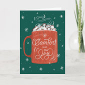 Comfortabele Hot Cacao Marshmallow Kerstmis Feestdagen Kaart (Voorkant)