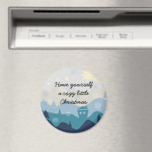 Comfortabele Kerstmis wenst Retro Magneet van de (Insitu (Vaatwasser))