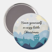 Comfortabele Kerstmis wenst Retro Magneet van de (Voorkant / Achterkant)