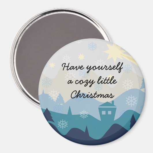 Comfortabele Kerstmis wenst Retro Magneet van de (Voorkant / Achterkant)