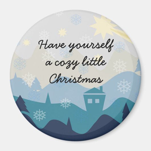 Comfortabele Kerstmis wenst Retro Magneet van de (Voorkant)