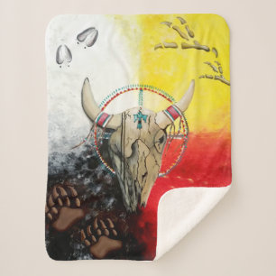 Comfortabele Native American Shepra Blanket Sherpa Deken