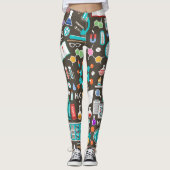 Comfortabele wetenschap & scheikunde patroon leggings (Voorkant)