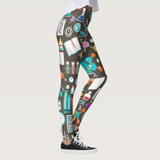 Comfortabele wetenschap & scheikunde patroon leggings (Rechts)