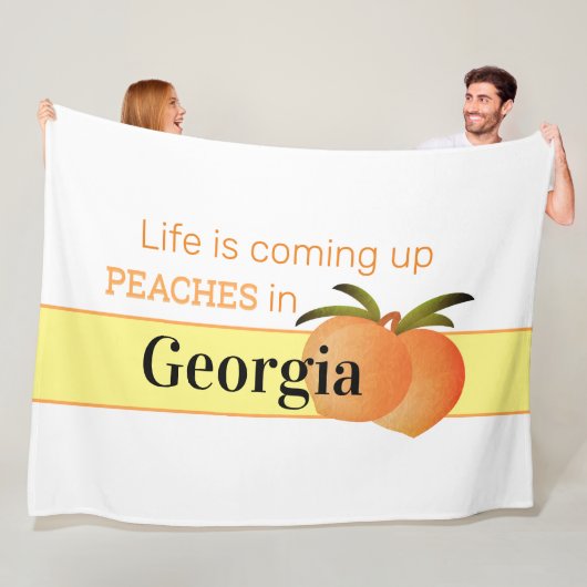 Comfortable Georgia Peaches Fleece Blanket (groot) (In situ)
