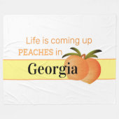 Comfortable Georgia Peaches Fleece Blanket (groot) (Voorkant (Horizontaal))