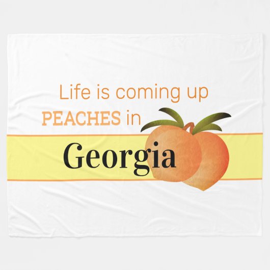 Comfortable Georgia Peaches Fleece Blanket (groot) (Voorkant (Horizontaal))