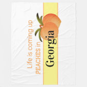 Comfortable Georgia Peaches Fleece Blanket (groot) Deken (Voorkant)