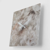 Comforter Bird Feathers Fotografie Elegant Vierkante Klok (Hoek)