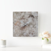 Comforter Bird Feathers Fotografie Elegant Vierkante Klok (Huis)