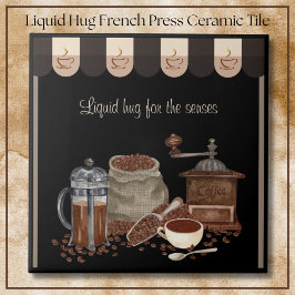 Comforting Liquid Hug French Press Coffee Art Tegeltje