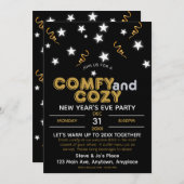 Comfy and Cozy New Year's Eve Party Invitation Kaart (Voorkant / Achterkant)