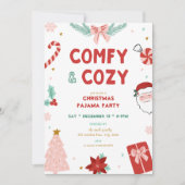 Comfy & Cozy Christmas Pajama Party Invitations Kaart (Voorkant)