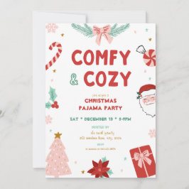 Comfy & Cozy Christmas Pajama Party Invitations Kaart