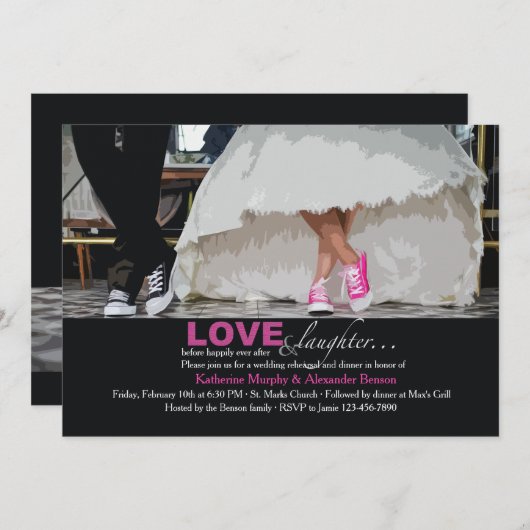 Comfy Feet Rehearsal Dinner Invitation Kaart (Voorkant / Achterkant)