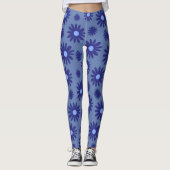 Comfy Hipster Blue Daisy Leggings (Voorkant)