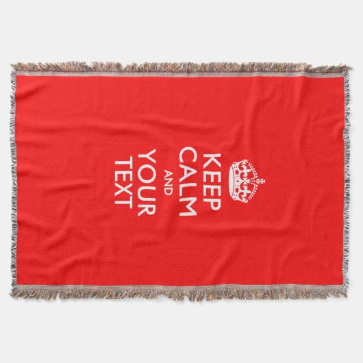 Comfy KEEP CALM EN Uw Tekst voor een Net Geschenk Deken (Voorkant)