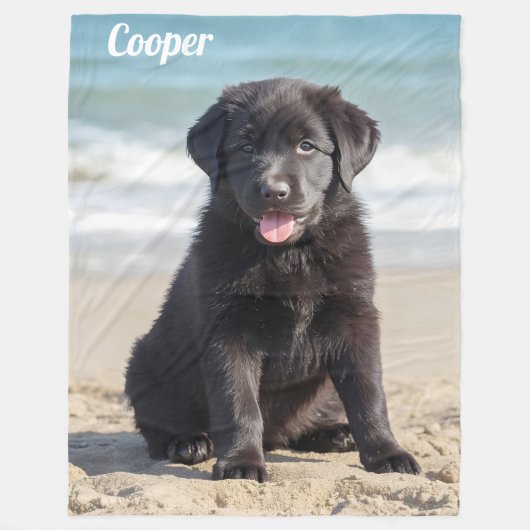 Comfy Labrador gepersonaliseerd Fleece Deken (Voorkant)