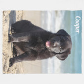 Comfy Labrador gepersonaliseerd Fleece Deken (Voorkant (Horizontaal))
