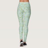 Comfy Yoga acqua bloemen Leggings (Achterkant)