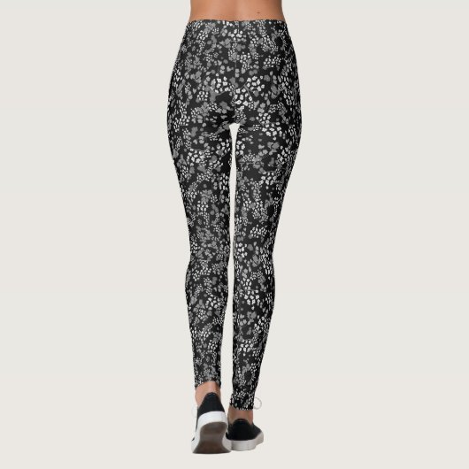 Comfy Yoga zwarte bloemen Leggings (Achterkant)