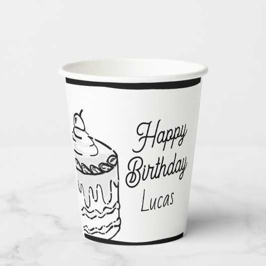 Comic 2D Boys Second Birthday Party Papieren Bekers (Achterkant)