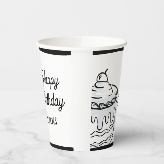 Comic 2D Boys Second Birthday Party Papieren Bekers (Links)