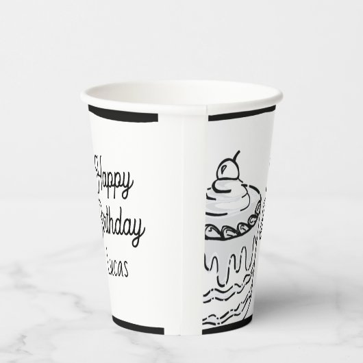 Comic 2D Boys Second Birthday Party Papieren Bekers (Rechts)