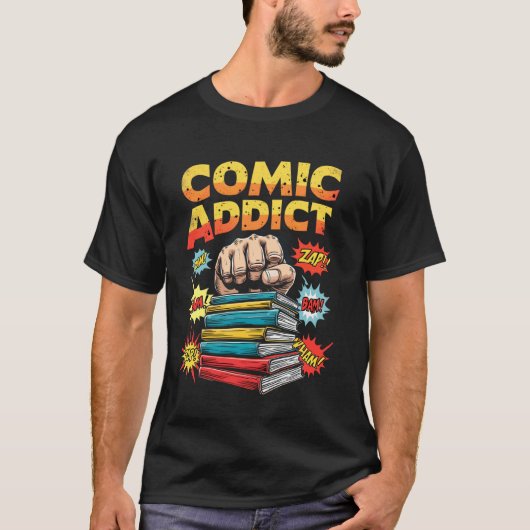 Comic Addict Vet Retro T-shirt (Voorkant)