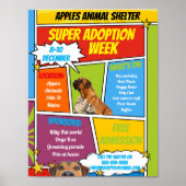 COMIC Animal Shelter Adoption SUPER HERO Poster (Voorkant)